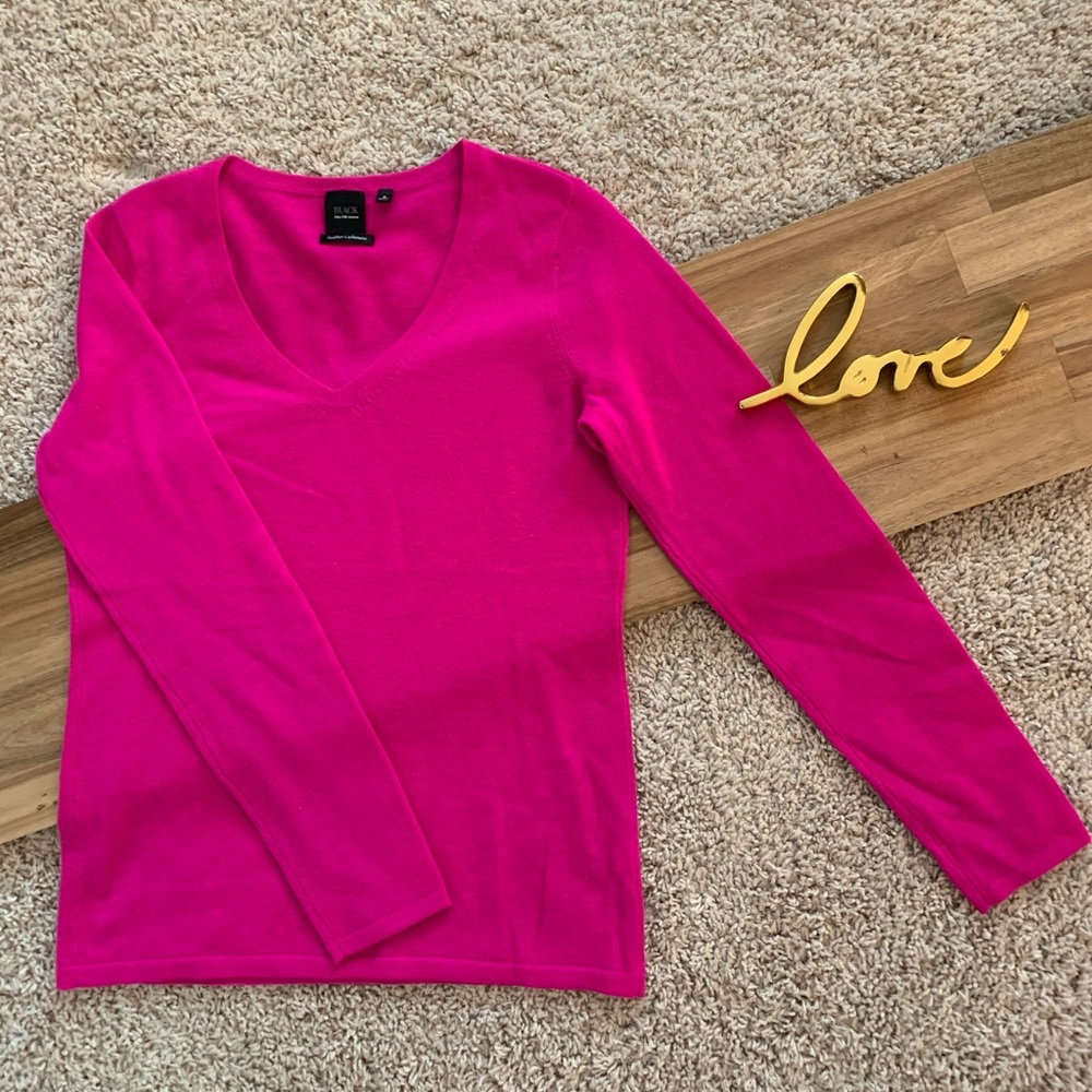 Saks Fith Avenue Black,  Feather Cashmere Sweater